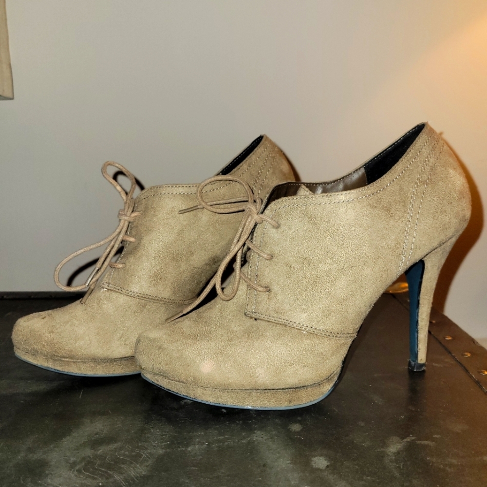 X Appeal Taupe Suede Booties